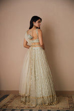 Load image into Gallery viewer, GREY ORGANZA JAAL WORK LEHENGA SET