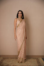 Load image into Gallery viewer, PINK JAAL WORK SAREE SET