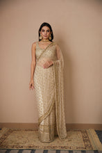 Load image into Gallery viewer, OFF WHITE BOOTI SAREE SET