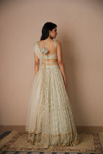 Load image into Gallery viewer, GREY ORGANZA JAAL WORK LEHENGA SET