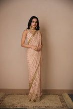 Load image into Gallery viewer, PINK JAAL WORK SAREE SET