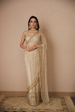 Load image into Gallery viewer, OFF WHITE BOOTI SAREE SET