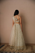 Load image into Gallery viewer, GREY ORGANZA JAAL WORK LEHENGA SET