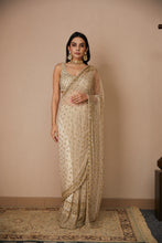 Load image into Gallery viewer, OFF WHITE BOOTI SAREE SET