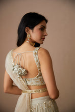 Load image into Gallery viewer, GREY ORGANZA JAAL WORK LEHENGA SET