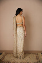 Load image into Gallery viewer, OFF WHITE BOOTI SAREE SET