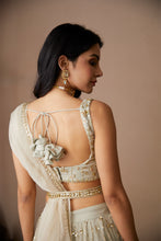 Load image into Gallery viewer, GREY ORGANZA JAAL WORK LEHENGA SET