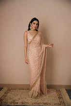 Load image into Gallery viewer, PINK JAAL WORK SAREE SET