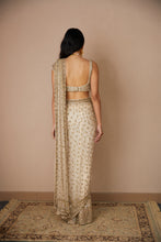 Load image into Gallery viewer, OFF WHITE BOOTI SAREE SET
