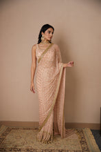Load image into Gallery viewer, PINK JAAL WORK SAREE SET