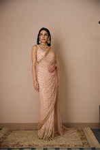 Load image into Gallery viewer, PINK JAAL WORK SAREE SET