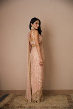 Load image into Gallery viewer, PINK JAAL WORK SAREE SET