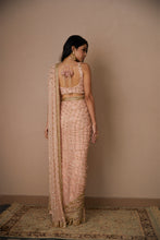 Load image into Gallery viewer, PINK JAAL WORK SAREE SET