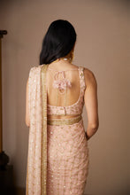 Load image into Gallery viewer, PINK JAAL WORK SAREE SET