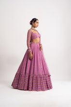Load image into Gallery viewer, Dark Blush Single Tier Lehenga Set