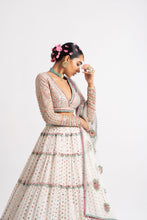 Load image into Gallery viewer, White Multi Tier Multi Color Lehenga Set
