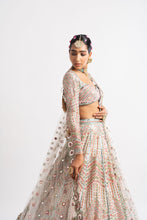 Load image into Gallery viewer, White Heavy Multi Geo Color Lehenga Set