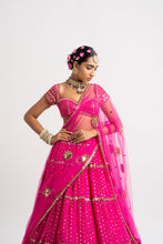 Load image into Gallery viewer, Fuschia Multi Tier Lehenga Set