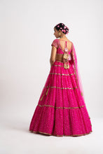 Load image into Gallery viewer, Fuschia Multi Tier Lehenga Set