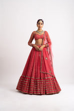Load image into Gallery viewer, Deep Coral Single Tier Lehenga Set