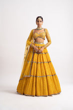 Load image into Gallery viewer, Yellow Multi Tier Multi Color Lehenga Set