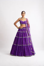 Load image into Gallery viewer, Purple Noodle Strap Multi Tier Lehenga Set