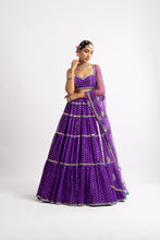 Load image into Gallery viewer, Purple Multi Tier Multi Color Lehenga Set