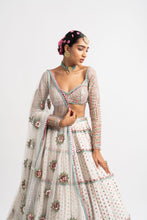 Load image into Gallery viewer, White Multi Tier Multi Color Lehenga Set