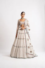 Load image into Gallery viewer, White Multi Tier Multi Color Lehenga Set