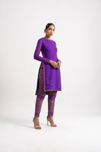 Load image into Gallery viewer, Purple Round Neck Multi Geo Pant Kurta Set