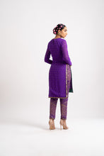 Load image into Gallery viewer, Purple Round Neck Multi Geo Pant Kurta Set