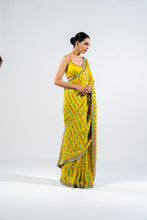 Load image into Gallery viewer, MOSS GREEN MIRROR SAREE