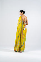 Load image into Gallery viewer, MOSS GREEN MIRROR SAREE WITH METALLIC BLOUSE