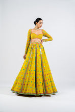 Load image into Gallery viewer, MOSS GREEN FLOWER LEHENGA SET