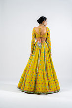Load image into Gallery viewer, MOSS GREEN FLOWER LEHENGA SET