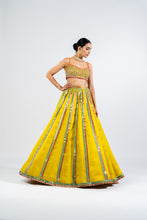 Load image into Gallery viewer, MOSS GREEN MIRROR SEAM LEHENGA SET
