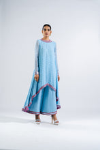 Load image into Gallery viewer, ICE BLUE ASYMMETRICAL KURTA SET.
