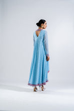 Load image into Gallery viewer, ICE BLUE ASYMMETRICAL KURTA SET.