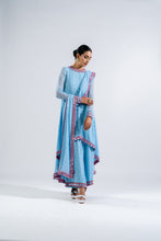 Load image into Gallery viewer, ICE BLUE ASYMMETRICAL KURTA SET WITH DUPATTA