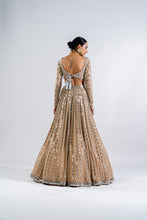 Load image into Gallery viewer, BEIGE LINEAR DROP LEHENGA SET