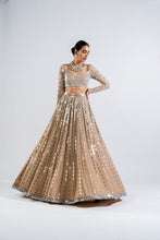 Load image into Gallery viewer, BEIGE LINEAR DROP LEHENGA SET
