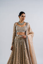 Load image into Gallery viewer, BEIGE LINEAR DROP LEHENGA SET