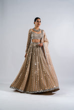 Load image into Gallery viewer, BEIGE LINEAR DROP LEHENGA SET