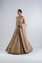 Load image into Gallery viewer, BEIGE LINEAR DROP LEHENGA SET
