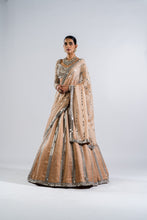 Load image into Gallery viewer, BEIGE MIRROR SEAM LEHENGA SET.