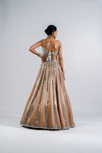 Load image into Gallery viewer, BEIGE MIRROR SEAM LEHENGA WITH MIRROR BLOUSE