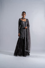 Load image into Gallery viewer, CHARCOAL GREY SHARARA SET