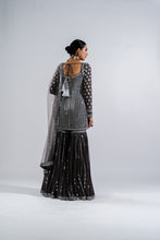 Load image into Gallery viewer, CHARCOAL GREY SHARARA SET