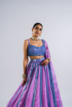 Load image into Gallery viewer, MAUVE MIRROR SEAM LEHENGA SET
