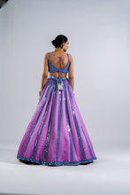 Load image into Gallery viewer, MAUVE MIRROR SEAM LEHENGA SET
